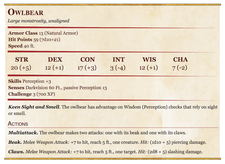 owlbear stats